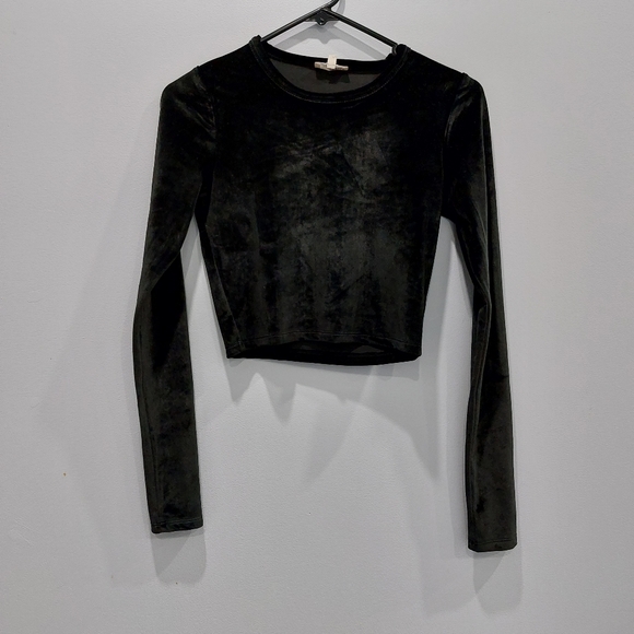 Aritzia Wilfred Free Cropped Velvet Georgia Top